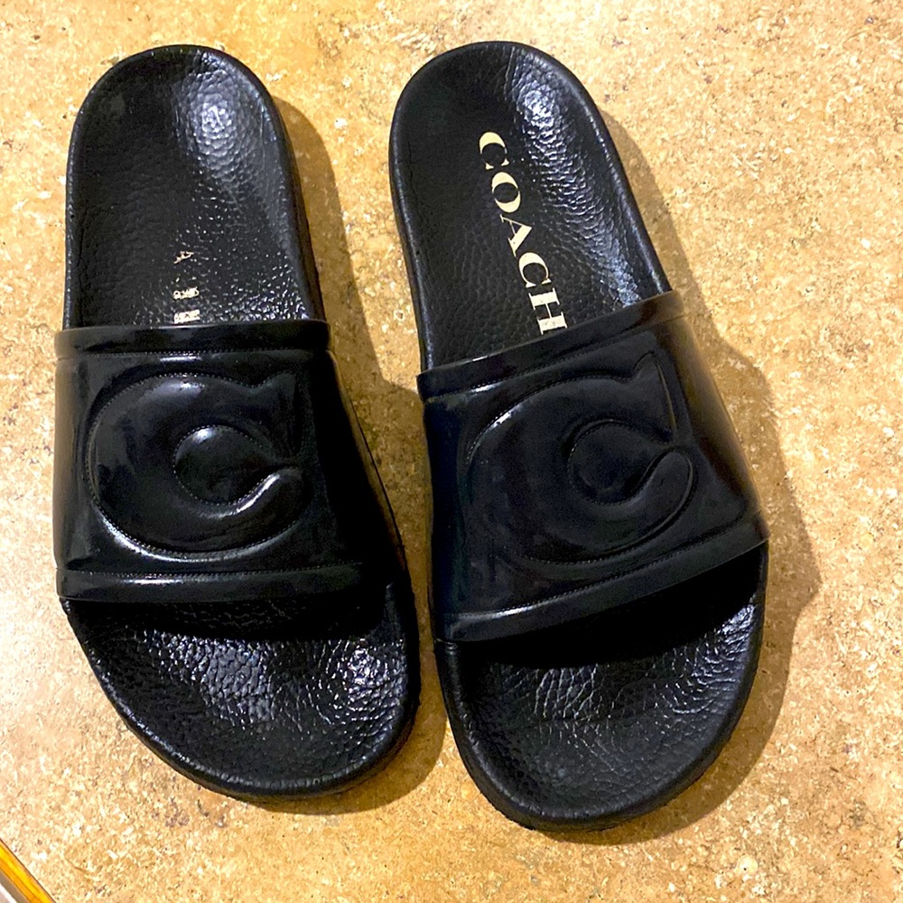 Coach slides, black, size 8, so cute